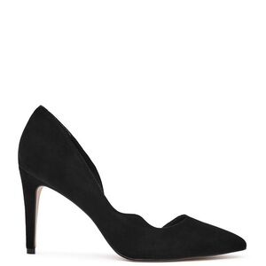Reiss Black Suede Pointed Toe Pumps Size 40